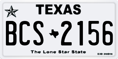 TX license plate BCS2156