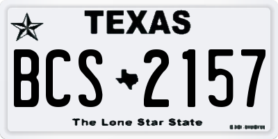 TX license plate BCS2157