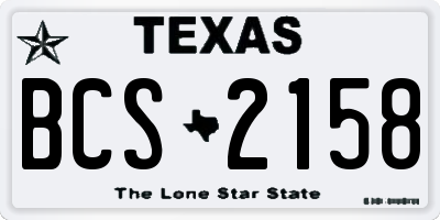 TX license plate BCS2158