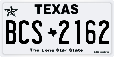 TX license plate BCS2162