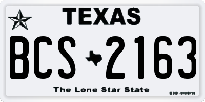 TX license plate BCS2163
