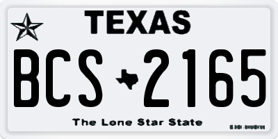 TX license plate BCS2165