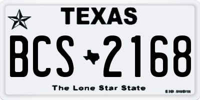 TX license plate BCS2168