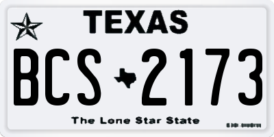 TX license plate BCS2173