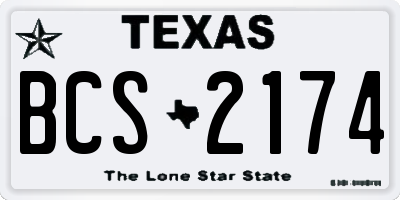 TX license plate BCS2174