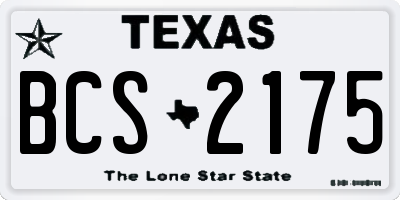TX license plate BCS2175