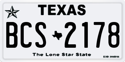 TX license plate BCS2178