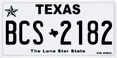TX license plate BCS2182