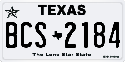 TX license plate BCS2184