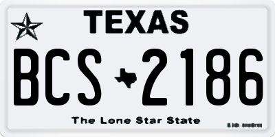 TX license plate BCS2186