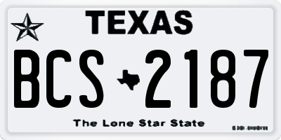 TX license plate BCS2187