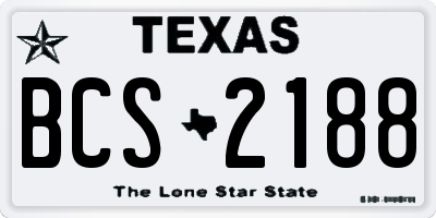 TX license plate BCS2188