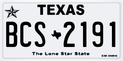 TX license plate BCS2191