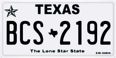 TX license plate BCS2192