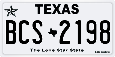 TX license plate BCS2198