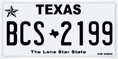 TX license plate BCS2199