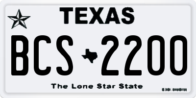 TX license plate BCS2200