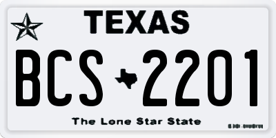 TX license plate BCS2201