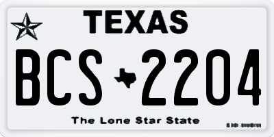 TX license plate BCS2204