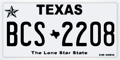 TX license plate BCS2208