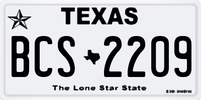 TX license plate BCS2209