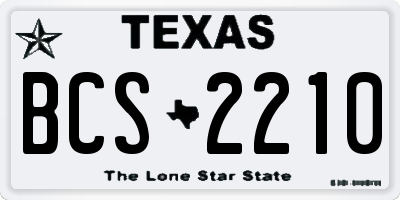TX license plate BCS2210