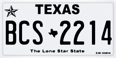 TX license plate BCS2214
