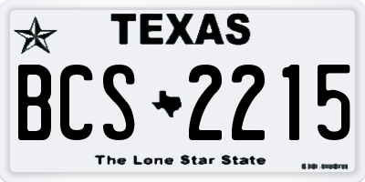 TX license plate BCS2215