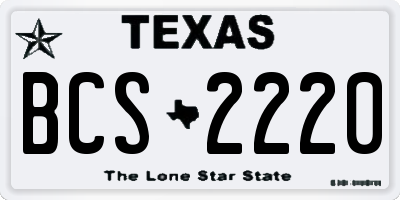 TX license plate BCS2220