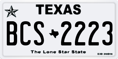 TX license plate BCS2223