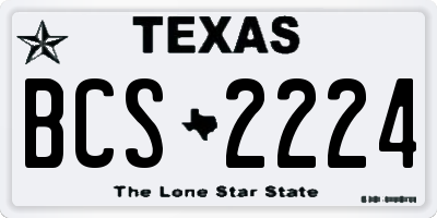 TX license plate BCS2224