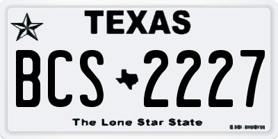 TX license plate BCS2227