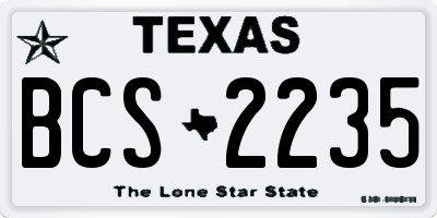 TX license plate BCS2235