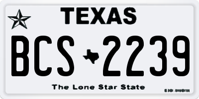 TX license plate BCS2239