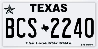 TX license plate BCS2240