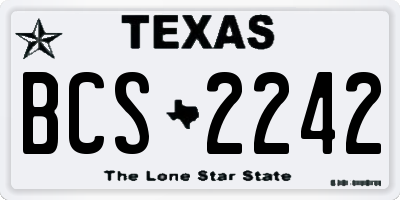TX license plate BCS2242
