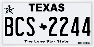 TX license plate BCS2244