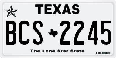 TX license plate BCS2245