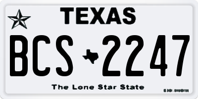 TX license plate BCS2247