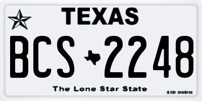 TX license plate BCS2248
