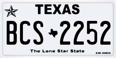 TX license plate BCS2252