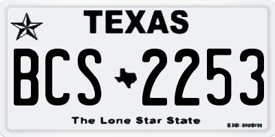 TX license plate BCS2253