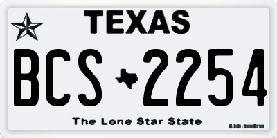 TX license plate BCS2254