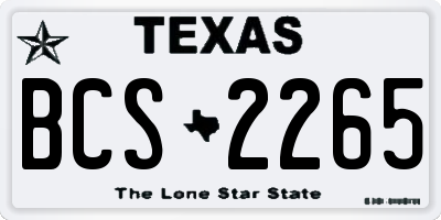 TX license plate BCS2265