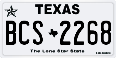 TX license plate BCS2268