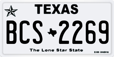 TX license plate BCS2269