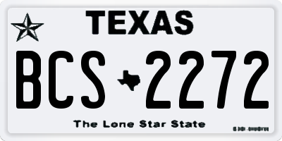 TX license plate BCS2272