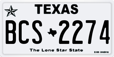 TX license plate BCS2274