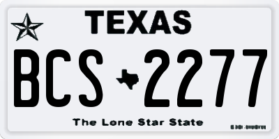 TX license plate BCS2277