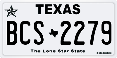 TX license plate BCS2279